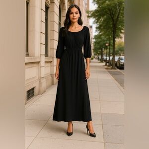 French Connection Black Jersey Maxi Dress | Size 8 | NWT